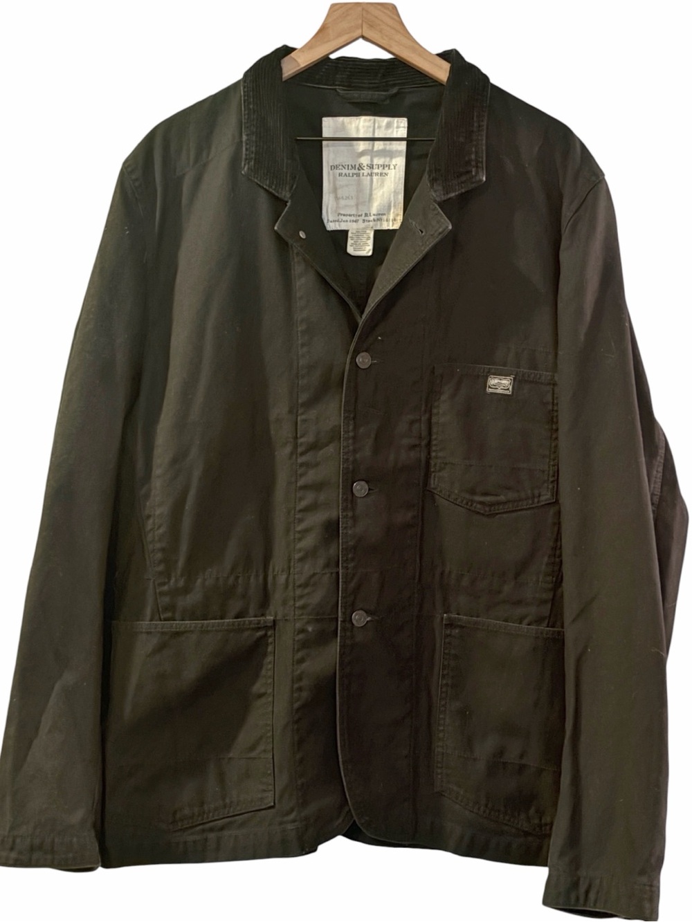 Denim & Supply Ralph Lauren Men’s XXL Black Chore Work Jacket Corduroy Collar